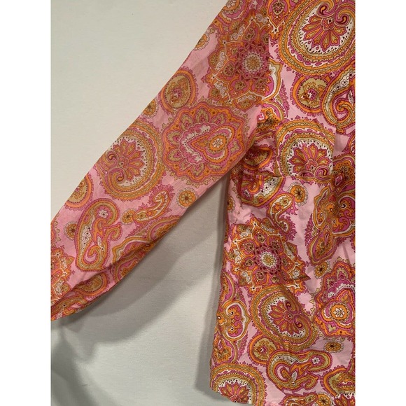 Vintage 1970s Button Down Blouse Colorful Paisley - Picture 4 of 8